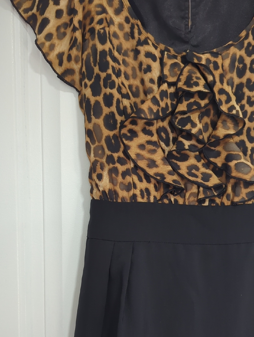 Cheetah Print Ruffle Mini Dress - Picture 2 of 5